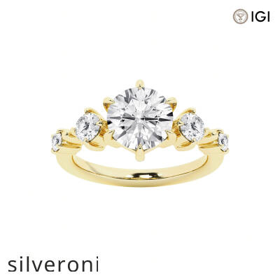2.00 Carat Round Lab Grown Diamond Engagement Ring - 1