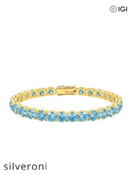 21 Carat Round Lab Grown Diamond Tennis Bracelet - Silveroni