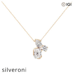 2.10 Carat Radiant Lab Grown Diamond Cluster Pendant - Silveroni