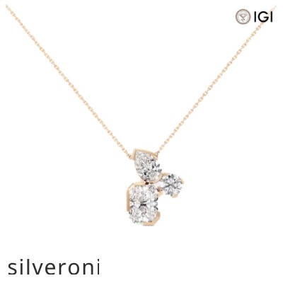 2.10 Carat Radiant Lab Grown Diamond Cluster Pendant - 1
