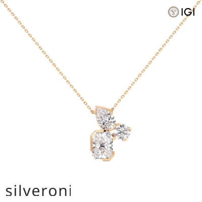 2.10 Carat Radiant Lab Grown Diamond Cluster Pendant - 2