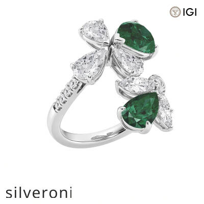 2.17 Carat Pear Shaped Lab Grown Diamond Bypass Ring in 14K White Gold - 2