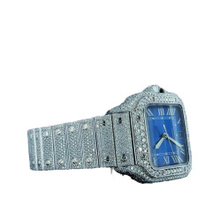 22.0 Carat Round Excellent Cut Lab Grown Diamond Men's Watch - 3