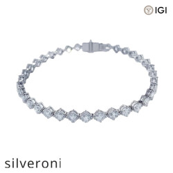 2.28 Carat Round D Color Lab Grown Diamond Tennis Bracelet in 18k Gold - Silveroni