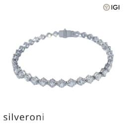 2.28 Carat Round D Color Lab Grown Diamond Tennis Bracelet in 18k Gold - 2