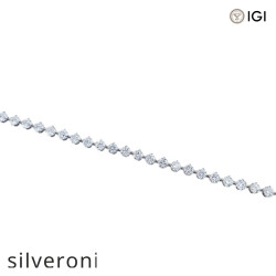 2.28 Carat Round D Color Lab Grown Diamond Tennis Bracelet in 18k Gold - 3