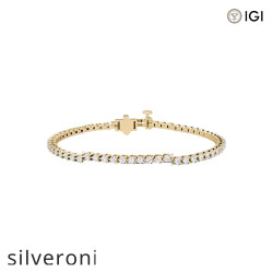 2.44 Carat Round Ideal Cut SI Clarity Lab Grown Diamond Tennis Bracelet - Silveroni