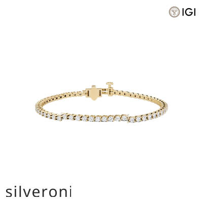 2.44 Carat Round Ideal Cut SI Clarity Lab Grown Diamond Tennis Bracelet - 1