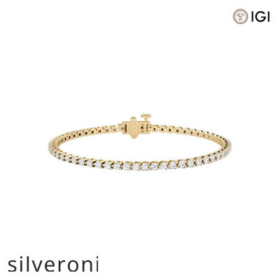 2.44 Carat Round Ideal Cut SI Clarity Lab Grown Diamond Tennis Bracelet - 2