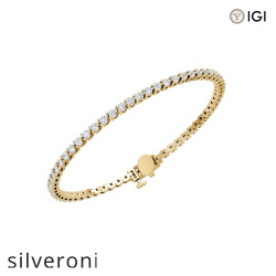 2.44 Carat Round Ideal Cut SI Clarity Lab Grown Diamond Tennis Bracelet - 3