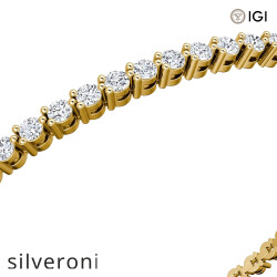 2.44 Carat Round Ideal Cut SI Clarity Lab Grown Diamond Tennis Bracelet - 4