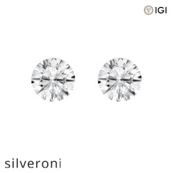2.50 Carat Round Lab Grown Diamond Stud Earrings in 14K White Gold - Silveroni