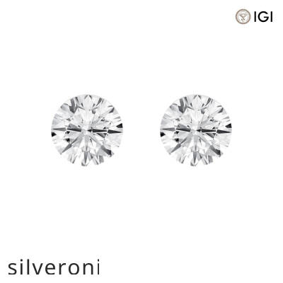 2.50 Carat Round Lab Grown Diamond Stud Earrings in 14K White Gold - 1
