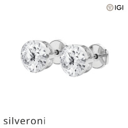 2.50 Carat Round Lab Grown Diamond Stud Earrings in 14K White Gold - 2