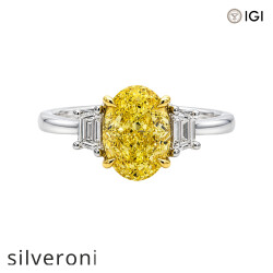 2.54 Carat Oval Lab Grown Diamond Ring in 18KT White Gold - Silveroni