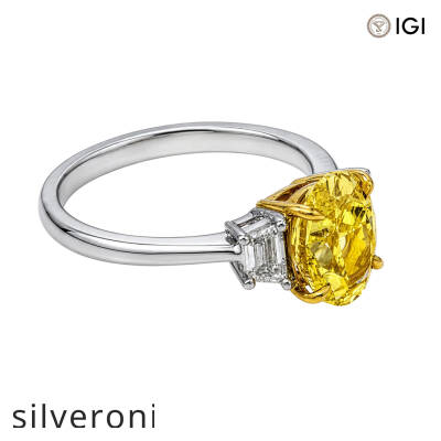 2.54 Carat Oval Lab Grown Diamond Ring in 18KT White Gold - 2