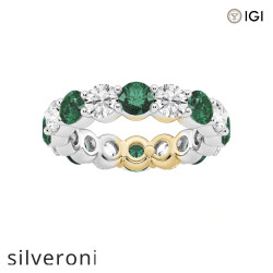 2.67 Carat Round Lab Grown Diamond Eternity Band in 14K White Gold - Silveroni