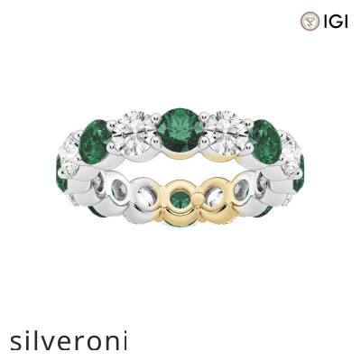 2.67 Carat Round Lab Grown Diamond Eternity Band in 14K White Gold - 1