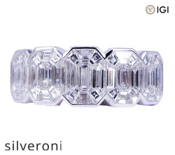 2.75 Carat Emerald Cut Natural Diamond 5-Stone Statement Band - 2