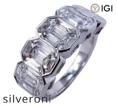 2.75 Carat Emerald Cut Natural Diamond 5-Stone Statement Band - 3