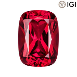 3.04 Carat Cushion Cut Lab-Created Ruby - Silveroni