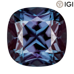 3.29 Carat Cushion Cut Lab-Created Alexandrite - Silveroni