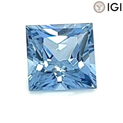 3.38 Carat Princess Cut Lab-Created Aqua Blue Spinel - 1