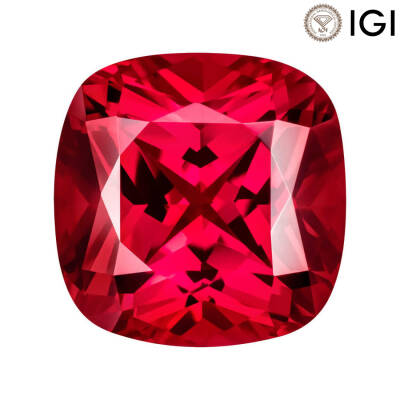 3.50 Carat Cushion Cut Lab-Created Ruby - 1