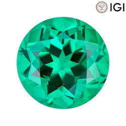3.51 Carat Round Cut Lab-Created Emerald - Silveroni