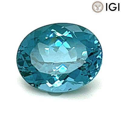 3.55 Carat Oval Cut Lab-Created Paraiba Teal Spinel - 1