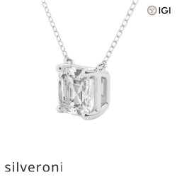 3 Carat Asscher Lab Grown Diamond Solitaire Pendant in Platinum - 2