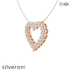 3 Carat Round Lab Grown Diamond Heart Pendant in 14K Rose Gold - 2