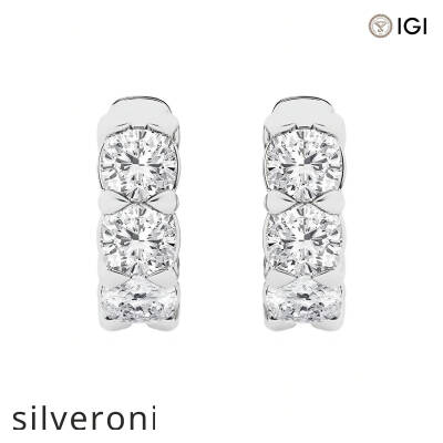 3 ct Cushion Lab Grown Diamond Huggie Hoop Earrings in Platinum - 1