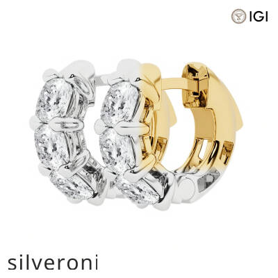 3 ct Cushion Lab Grown Diamond Huggie Hoop Earrings in Platinum - 2
