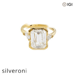 3.00 Carat Emerald Cut Lab Grown Diamond Ring - 3