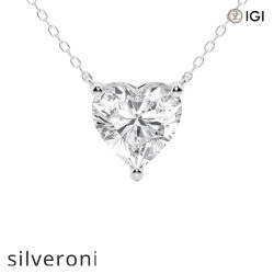 3.00 Carat Heart Lab Grown Diamond Solitaire Pendant Platinum - 1