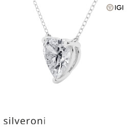 3.00 Carat Heart Lab Grown Diamond Solitaire Pendant Platinum - 2