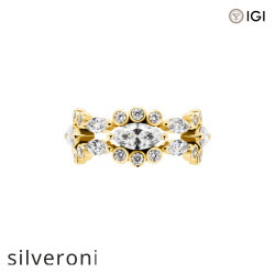 3.00 Carat Marquise and Round Lab Grown Diamond Band - Silveroni