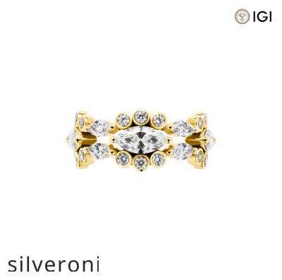 3.00 Carat Marquise and Round Lab Grown Diamond Band - 1