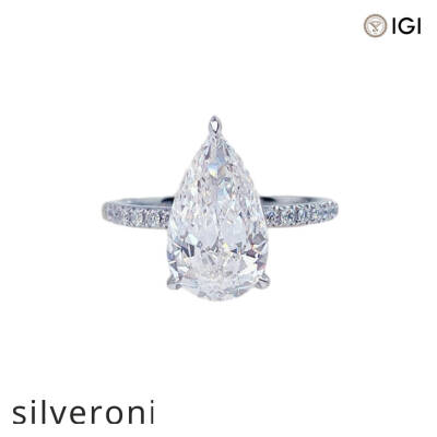 3.00 Carat Pear Cut Lab Grown Diamond Ring - 1