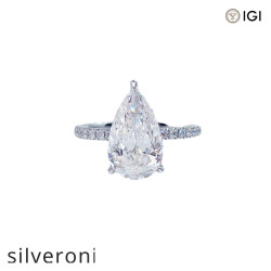 3.00 Carat Pear Cut Lab Grown Diamond Ring - 2