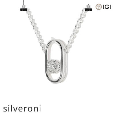 3.00 mm Round EF VS Lab Grown Diamond Pendant in Oval Outline - 1