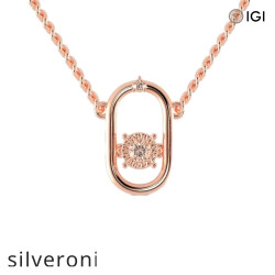 3.00 mm Round EF VS Lab Grown Diamond Pendant in Oval Outline - 2