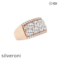3.01 Carat Round Lab Grown Diamond Multi Row Band in 14K Rose Gold - 2