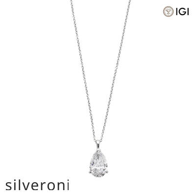 3.04 Carat Pear Shape Lab Grown Diamond Pendant Necklace - 1