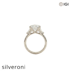 3.08 Carat Asscher Cut Lab Grown Diamond Three-Stone Ring - 3