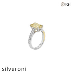3.08 Carat Emerald Cut VS2 Lab Grown Diamond Half Band Ring - 2