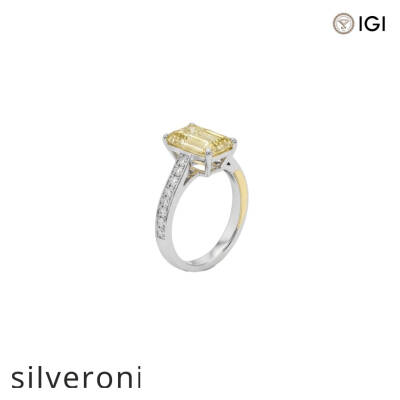 3.08 Carat Emerald Cut VS2 Lab Grown Diamond Half Band Ring - 2