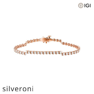 3.08 Carat Marquise Lab Grown Diamond Tennis Bracelet in Rose Gold - 3