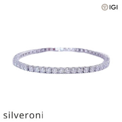 3.14 Carat Round Lab Grown Diamond Tennis Bracelet in 18K Gold - Silveroni